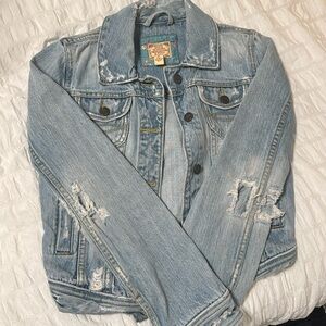 Vintage Abercrombie & Fitch Distressed Cropped Jean Jacket